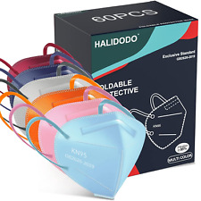 HALIDODO 60 Packs Individually Wrapped KN95 Face Mask 5-Ply Breathable & Comfort picture