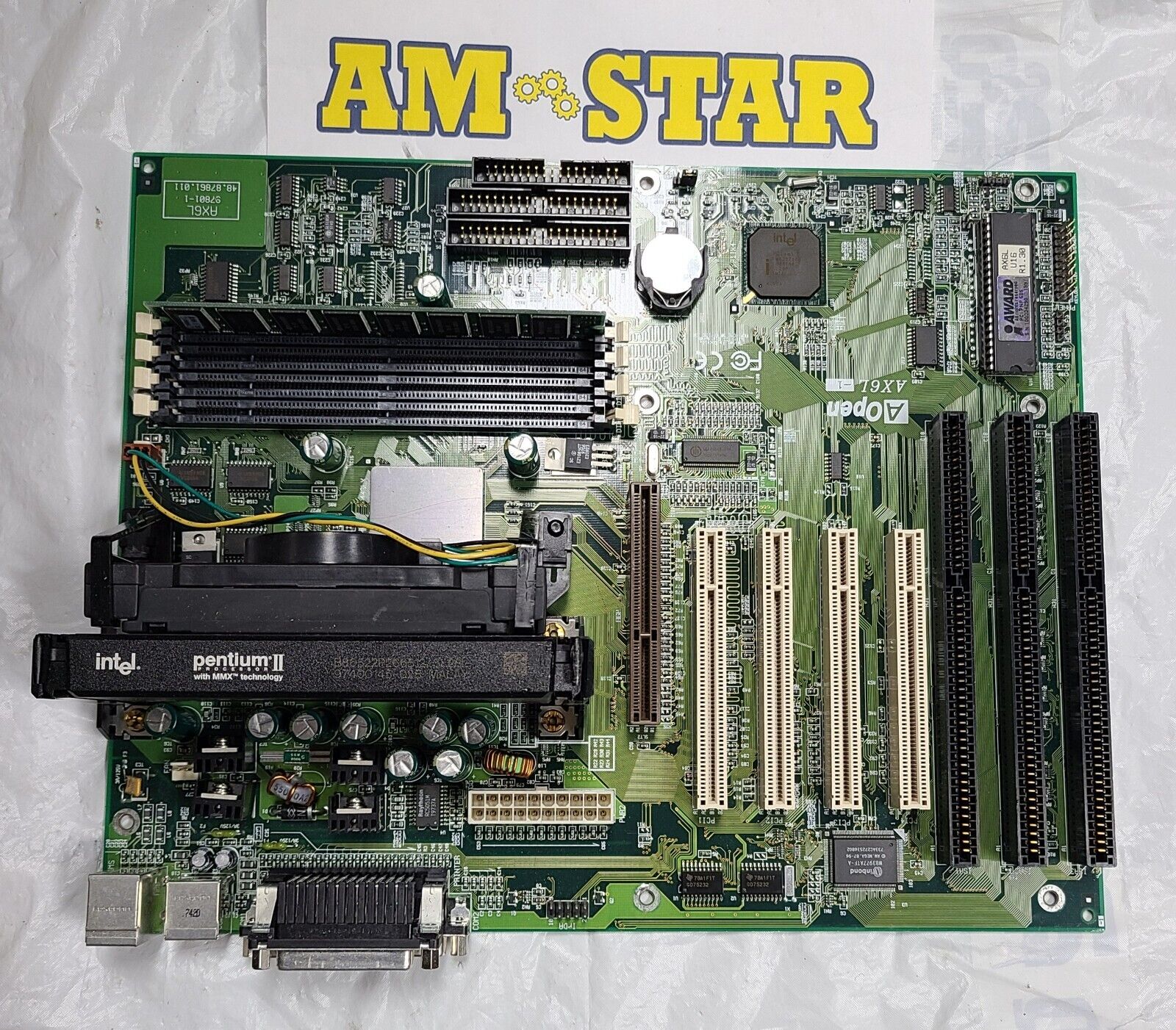 AOpen AX6L  Vintage  Motherboard  with CPU Intel Pentium II