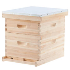 20 Frame Beehive Complete Box Kit 10 Deep 10 Medium Langstroth Bee Hive Frames picture