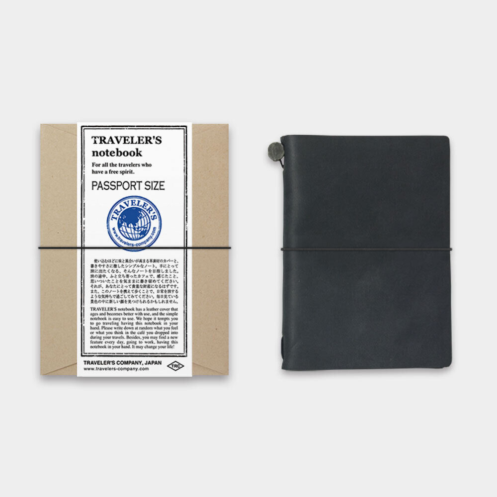 midori TRAVELERS Notebook STARTER KIT Passport Size Black Brown Camel Blue Olive