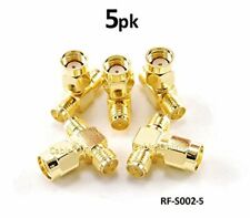 CablesOnline RP-SMA Jack-Plug-Jack 1 Male/2 Female RF Antenna T-Adapter (5 pack picture