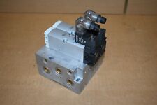 Festo End Plate NEV-01-VDMA w/ (2) Air Solenoid Valves and Plug Connectors picture