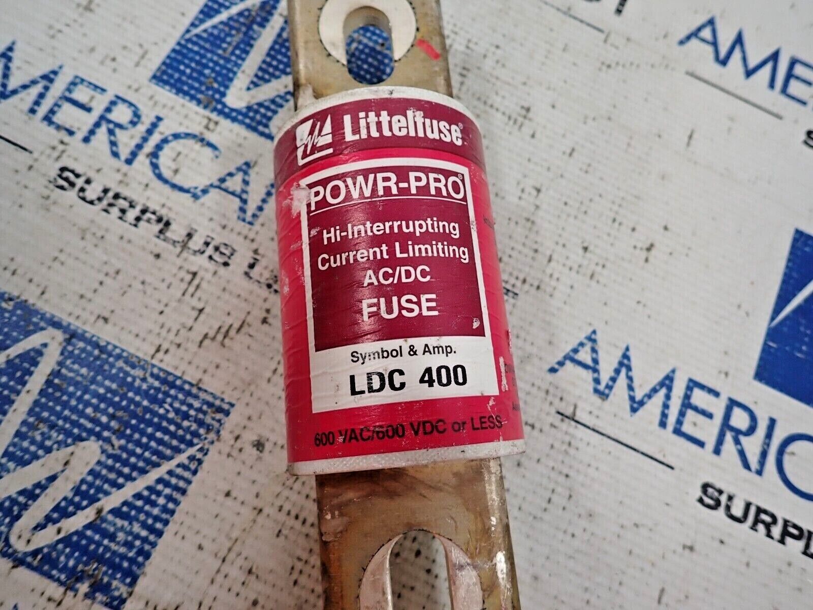 Littlefuse LDC400 Power-Pro Hi-Interrupting AC/DC Fuse 400 Amp 600V