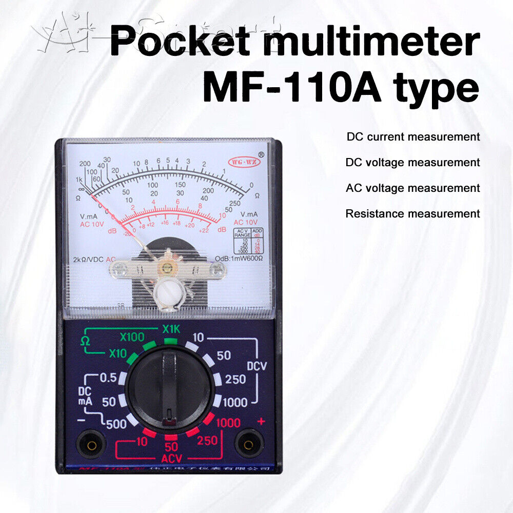 Mini Electric AC/DC OHM Voltmeter Ammeter Multi Tester MF-110A Multimeter 110A