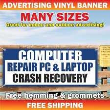 COMPUTER REPAIR PC & LAPTOP Advertising Banner Vinyl Mesh Sign CRASH RECOVERY picture