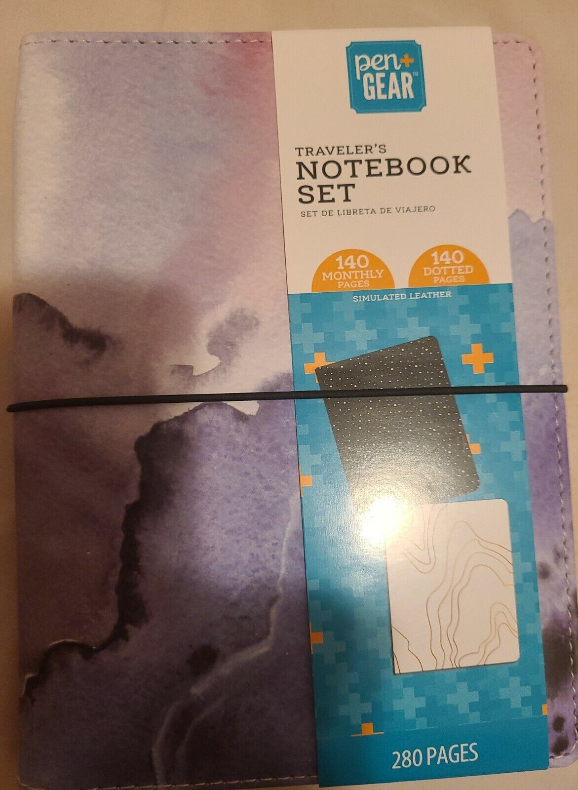 Pen + Gear Travelers Notebook Set Marbled Cover and 2 Inserts - 280 Pages New 