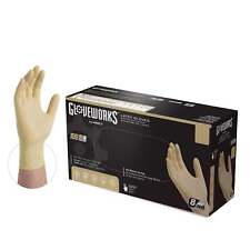 GLOVEWORKS Heavy Duty Ivory Latex Industrial Disposable Glove 8 Mil picture