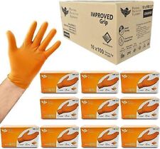 S&G Orange Nitrile Gloves – Disposable Latex-Free – 8Mil Thick Heavy picture