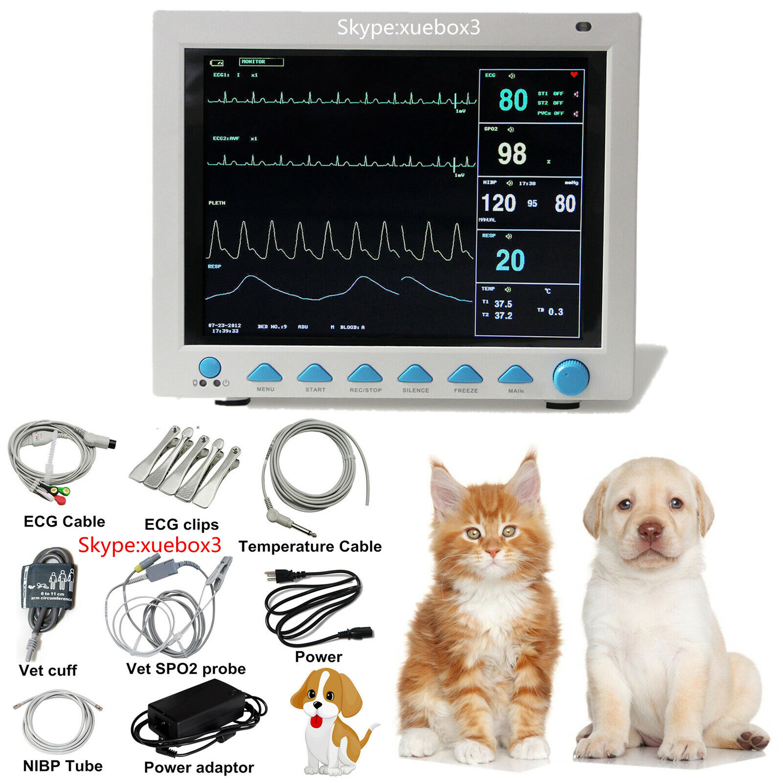 USA FedEx VET Veterinary Patient Monitor Vital Signs ICU 6-parameter CMS8000 NEW