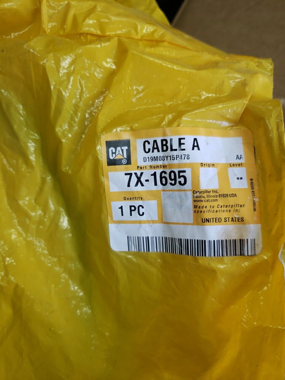 Make Offer Oem Caterpillar  7x1695 Cable As