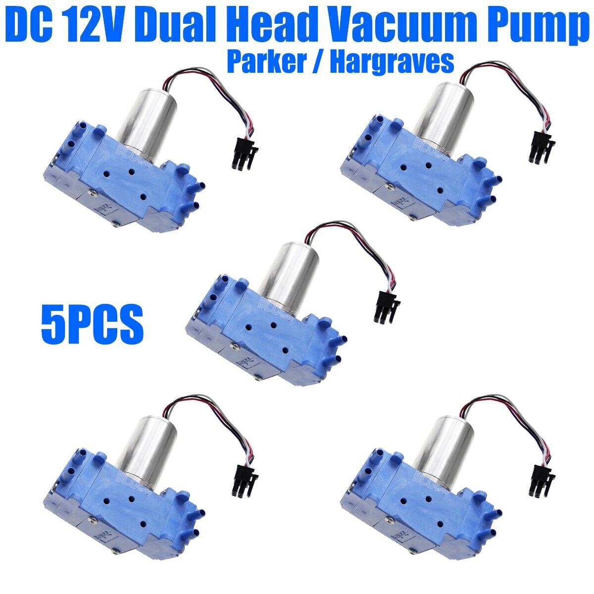 5PCS Parker / Hargraves Efficient Small Diaphragm Vacuum Pump Dual Head Air Pump