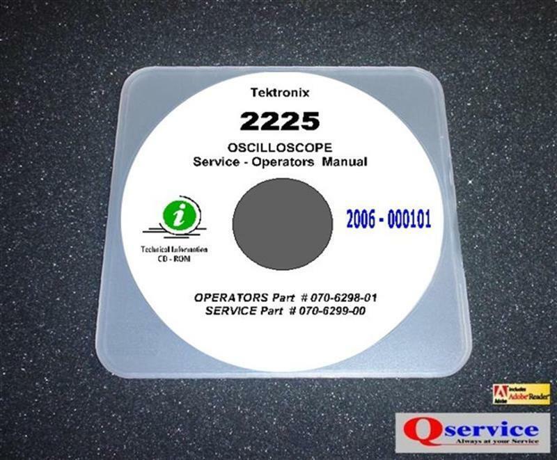 Tektronix TEK 2225 Oscilloscope Service & Operating Manuals CD with A3 Diagrams