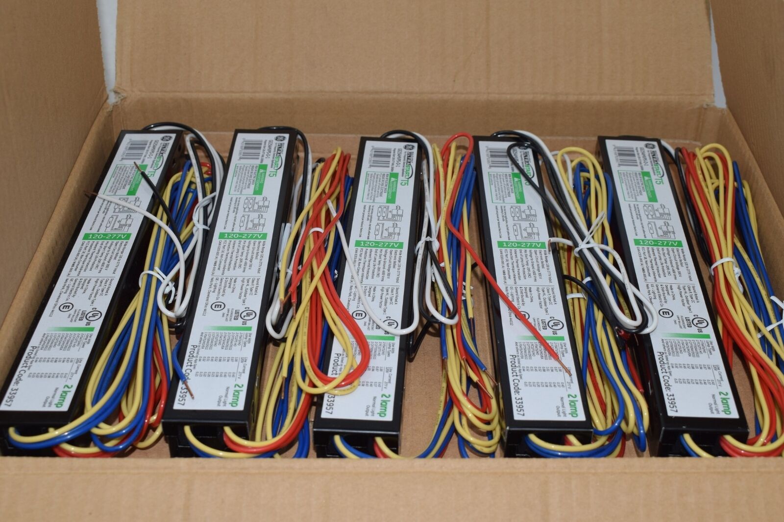 Box of 10 NEW GE LIGHTING GE254MVPS-D Electronic Ballast, T5 Lamps, 120/277V