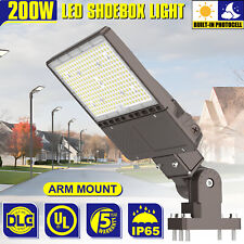 200W Outdoor LED Parking Lot Light Dusk To Dawn Commercial Shoebox Area Light US picture