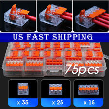 NEW 75pcs 221 Electrical Wire Connector Terminal Blocks Clamp Cable 2/3/5 Wago picture