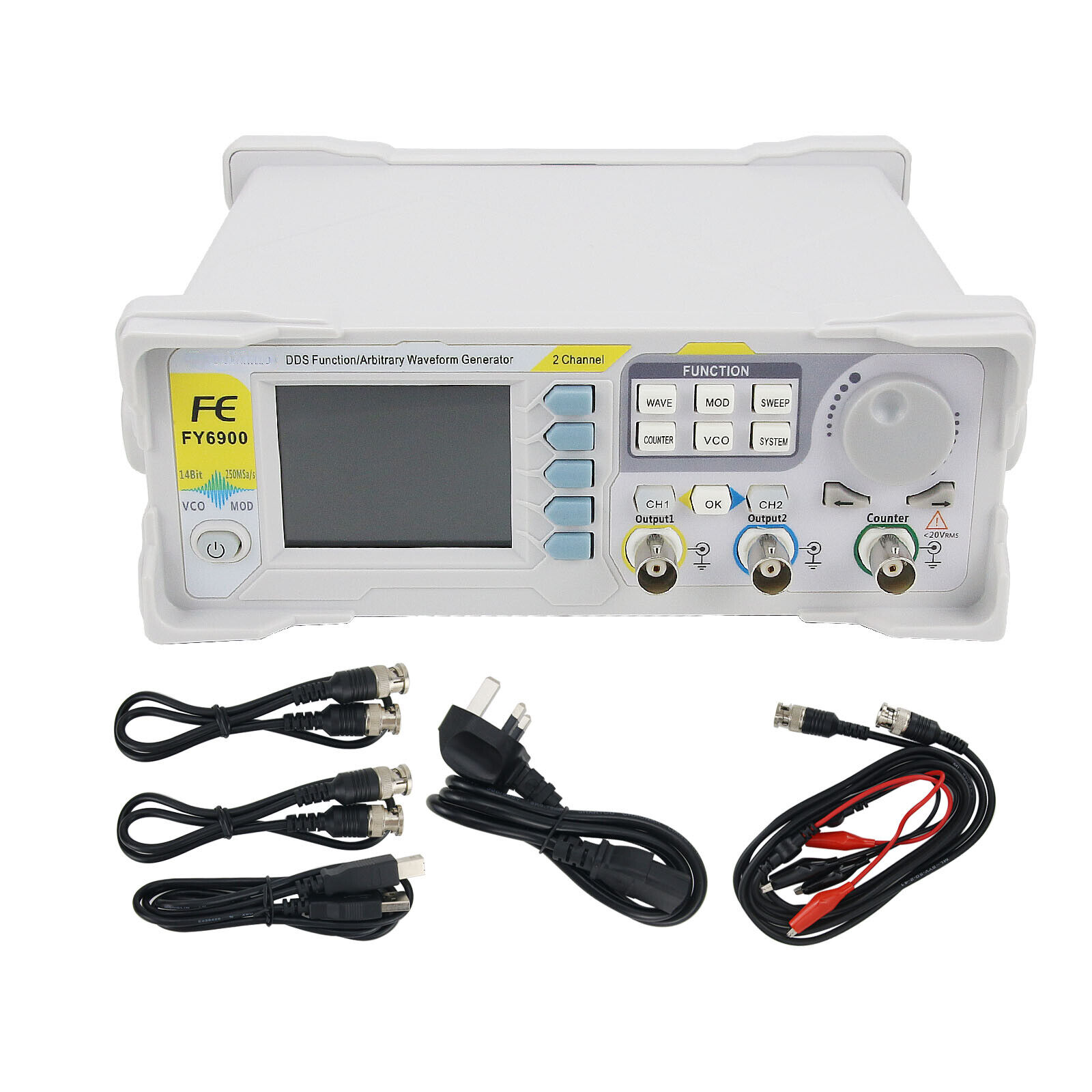 FY6900-100M 100MHz Waveform Signal Generator for DDS 2-Channel Frequency Counter