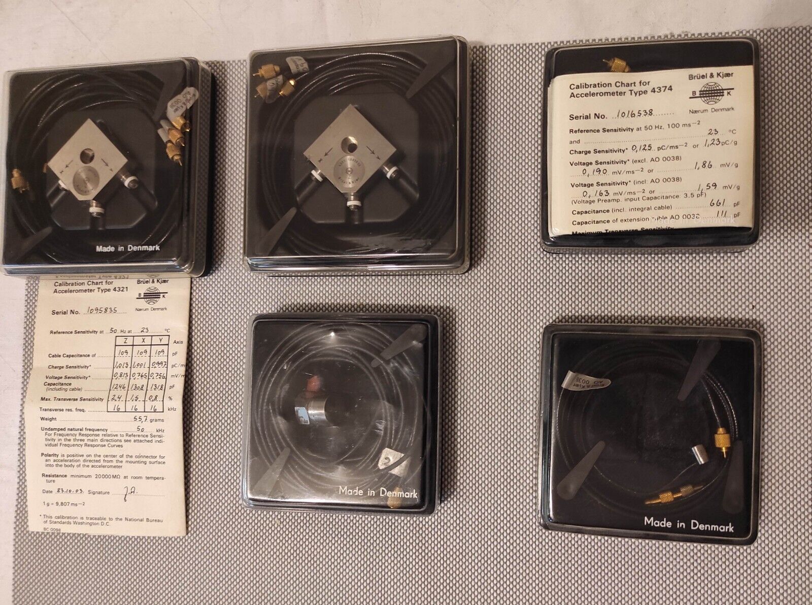 Bruel And Kjaer accelerometer 5pcs B&K 4321 - 2pcs B&K 4374 - 2pcsB&K 4343 