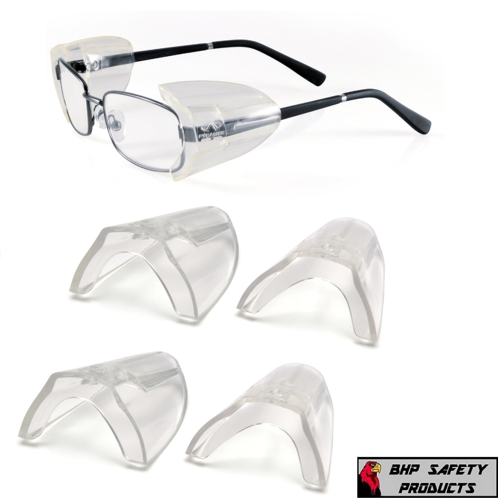 3 PAIR PYRAMEX SS100 FLEXIBLE CLEAR SIDE SHIELD FOR SAFETY GLASSES SLIP ON Z87+