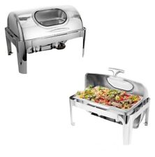 Roll Top Chafing Dish Stainless Steel Buffet Chafer Warmer With Fuel Holder 9QT picture