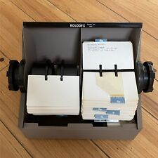 Vintage Rolodex Model 3500 Metal Beige Brown Double Card File picture