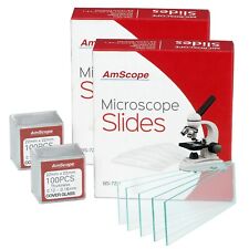 AmScope 144 Pre-Cleaned Blank Microscope Slides & 200 22x22mm Square Cover Glass picture