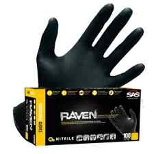 SAS Raven Powder-Free Black Nitrile Gloves CASE (10 BOXES) picture