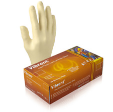 White Latex Exam Gloves, Aurelia Vibrant 5.5 mil - Powder Free, Disposable picture