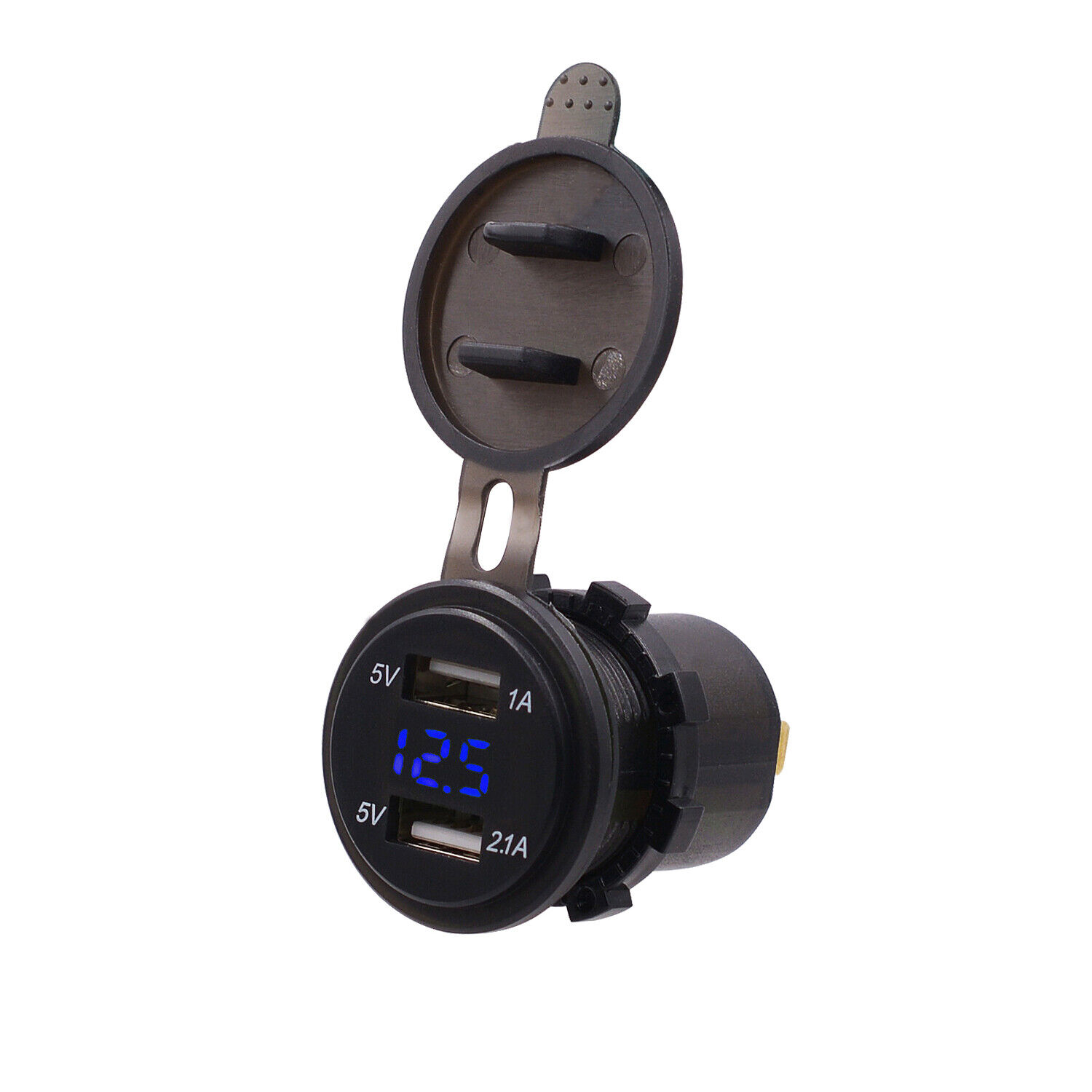 12V Car Cigarette Lighter Socket Splitter Dual USB Charger Adapter LED Voltmeter