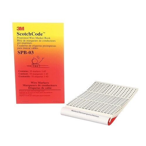 3M - 7010400626 - 3M ScotchCode Pre-Printed Wire Marker Book SPB-03 (5EA)