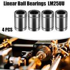 4 Pcs LM25UU 25mm IDx40mm ODx59mm Length Car Linear Ball Bearings Silver Tone picture