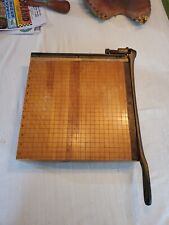 VTG 1950s Ingento No. 4 Maple Cast Iron Paper Cutter/Slicer/Guillotine 12 x 12 picture