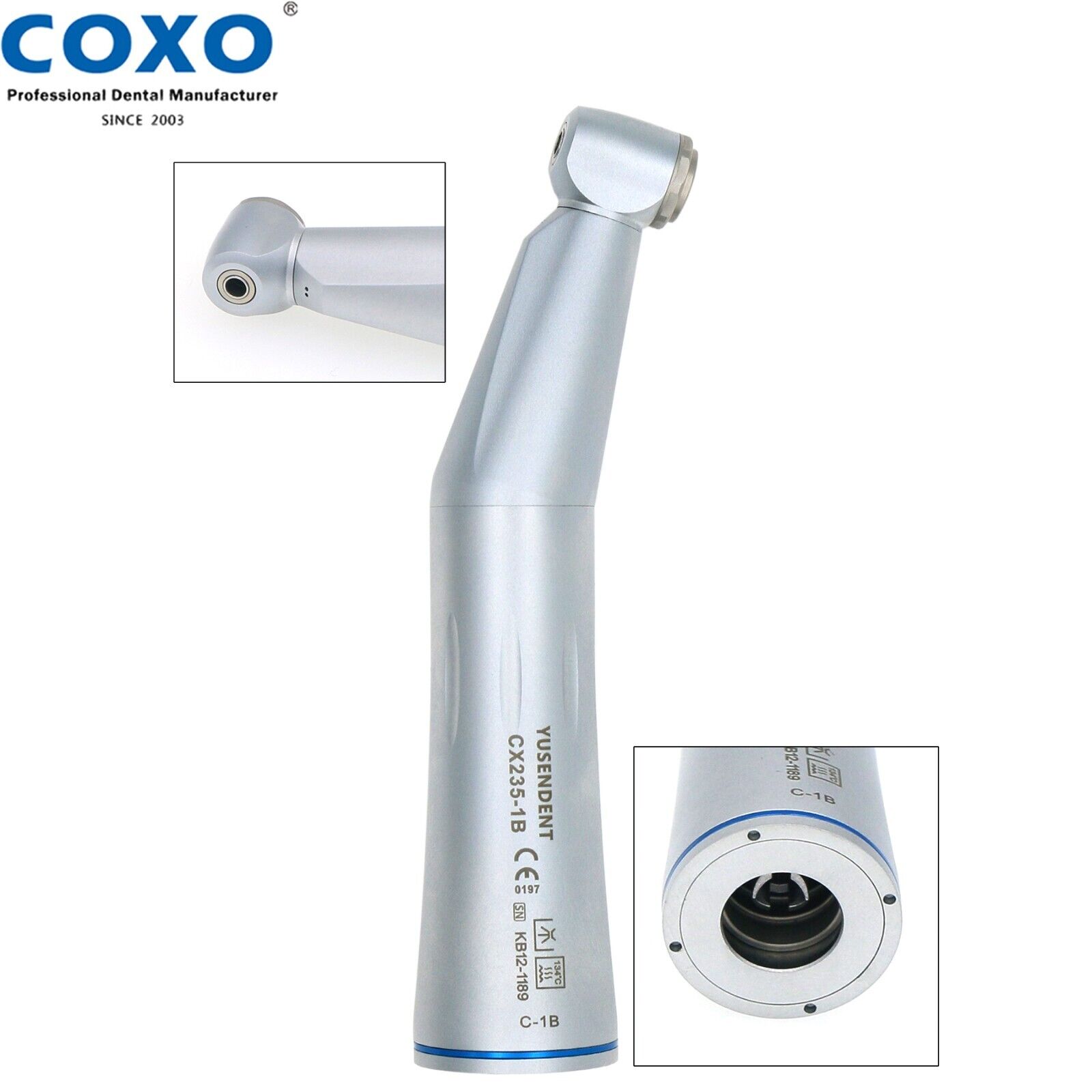 US COXO Dental Low Speed Contra Angle 1:1 Handpiece Inner Water Air Motor E Type