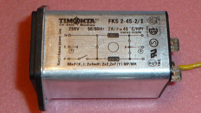 USED 2PC TIMONTA FKS2-45-2/I LINE FILTER SWITCH 2A 250VAC POWER ENTRY CONNECTOR