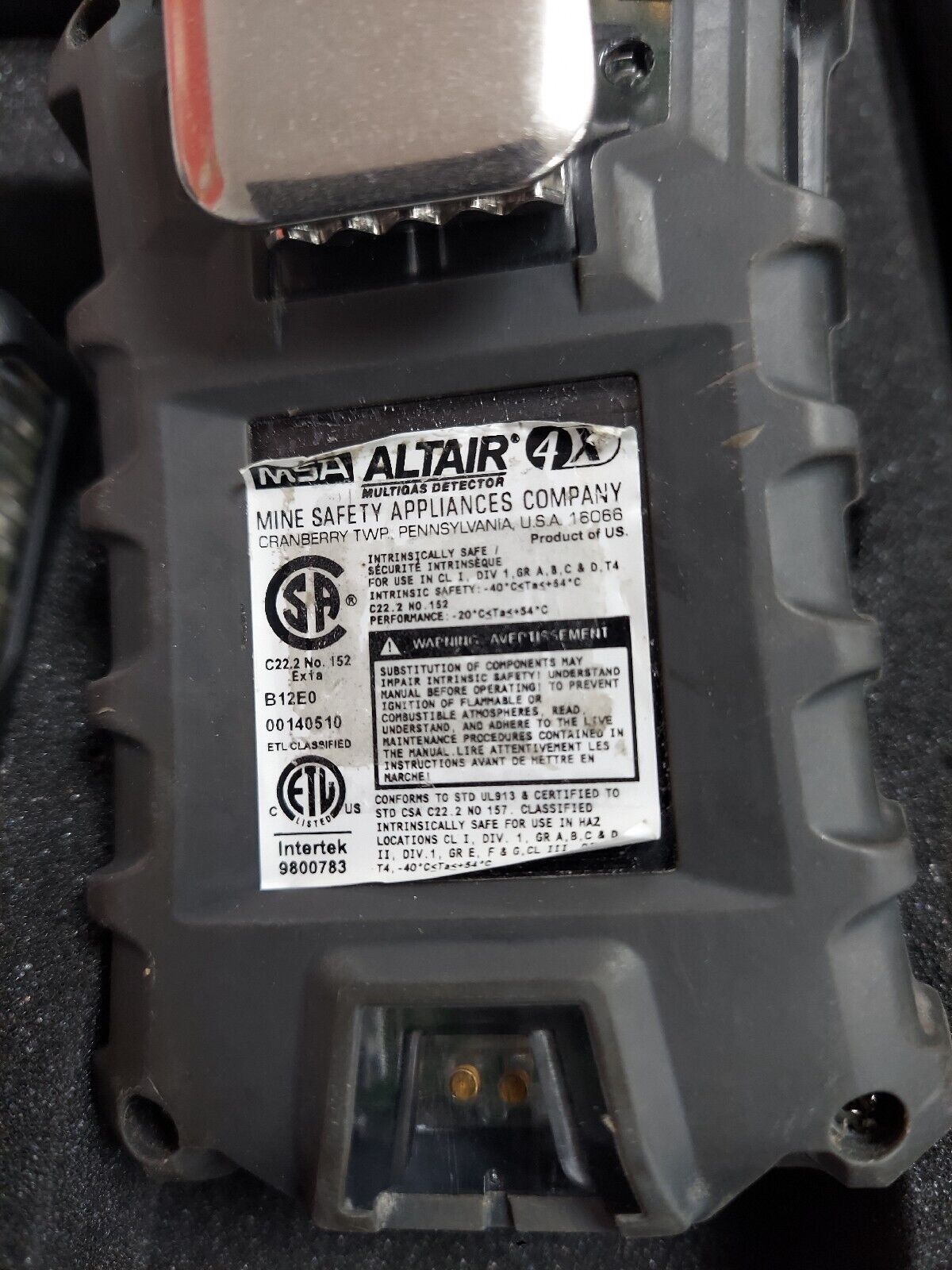 MSA Altair 4X Gas multigas Detector - Charcoal
