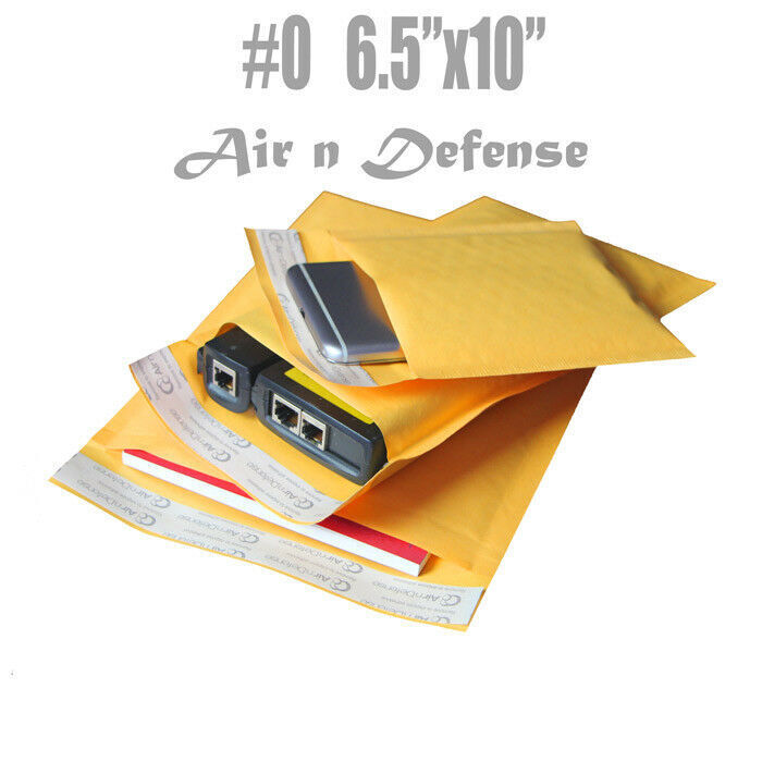 500 #0 6.5 x 10 Kraft Bubble Padded Envelopes Mailers Shipping Bags AirnDefense