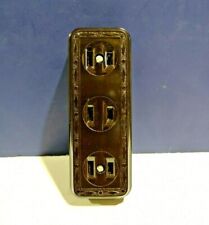 Leviton BROWN Vintage JUMBO Surface Mount Triple RECEPTACLE Outlet 323-B NEW picture