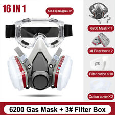 6200 Half Face 16 IN 1 Gas Mask Chemical Vapor Paint Spray Respirator + Filter picture