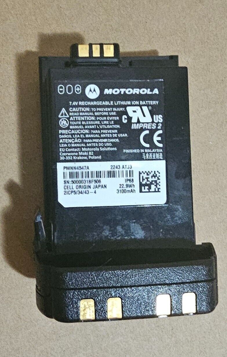 OEM Motorola PMNN4547A IMPRES 2 3100mAh Li-Ion Rugged 2 way Radio Battery