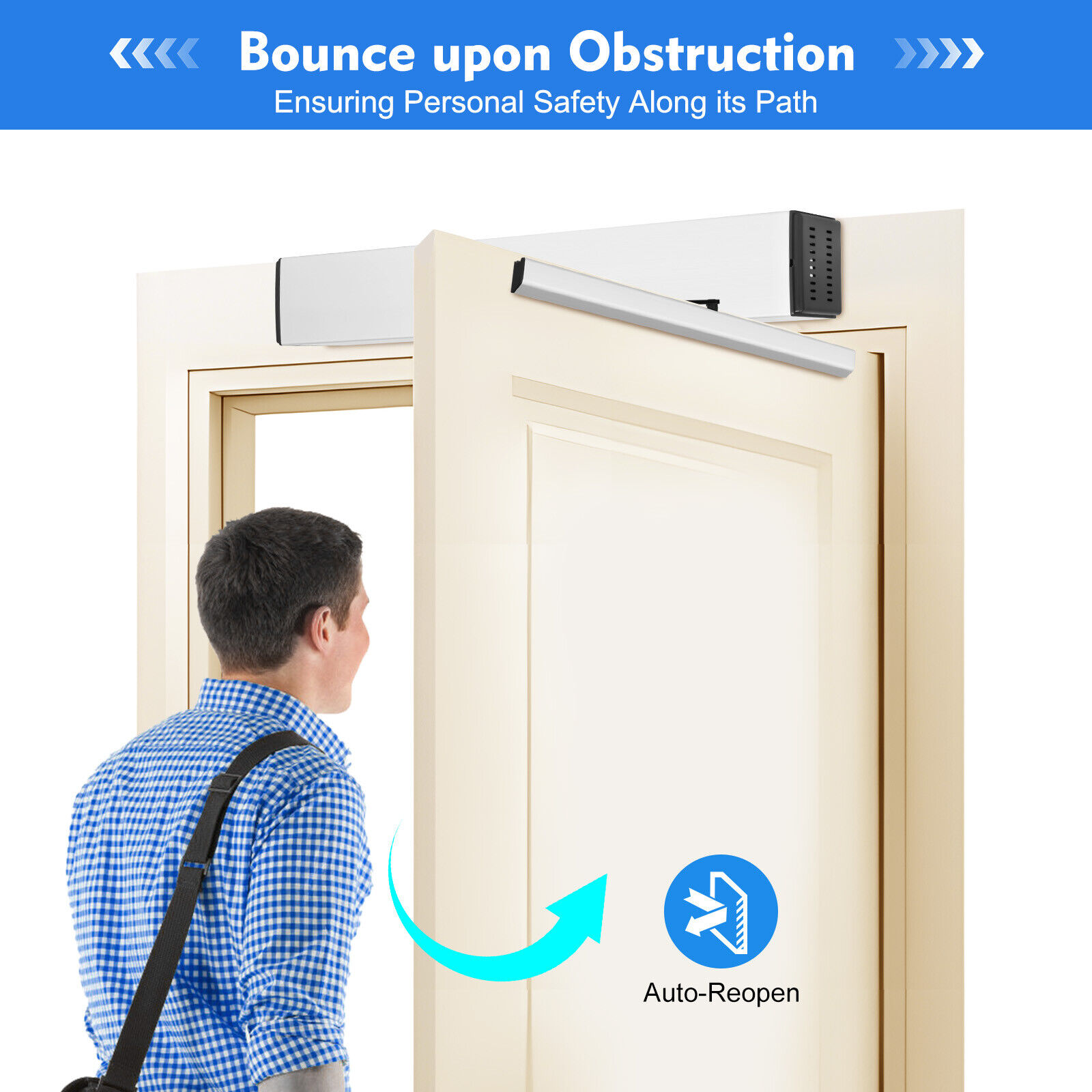 Automatic Swing Door Opener Office Door Operator Handicap Door Opener Kit 50W