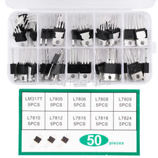 50pcs 10 Values LM317T L7805-L7824 Voltage Regulator Transistor triode Kit boxed picture
