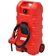 Fuel Caddy Portable Fuel Storage Tank 15 Gallons On-Wheels with Pump & Hose, Red picture