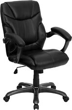 Flash Furniture Megan Mid-Back Black LeatherSoft Overstuffed Swivel picture