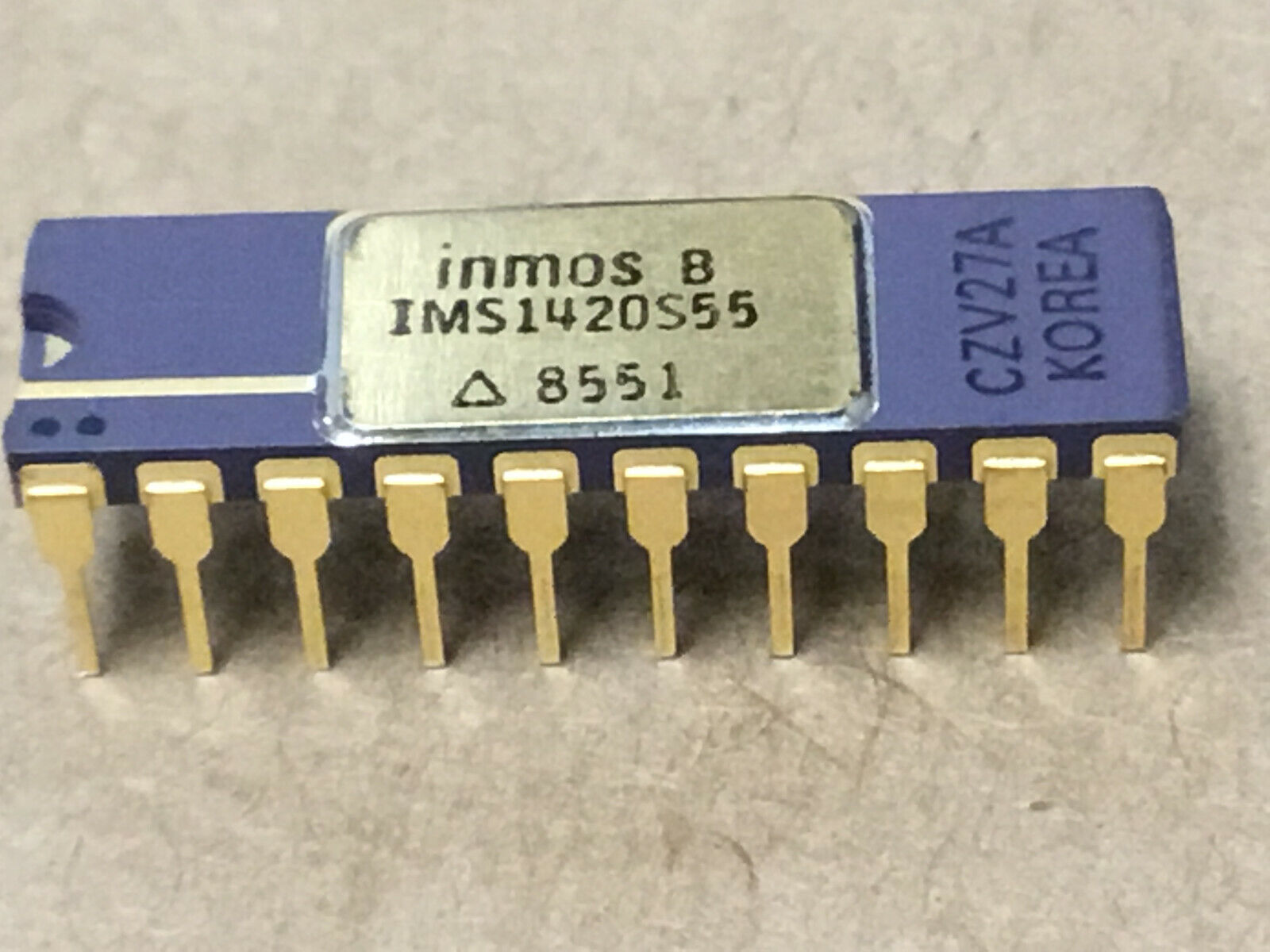 (1 PC)  INMOS   IMS1420S-55   Static RAM, 4Kx4, 20 Pin, Ceramic, DIP Old Gold