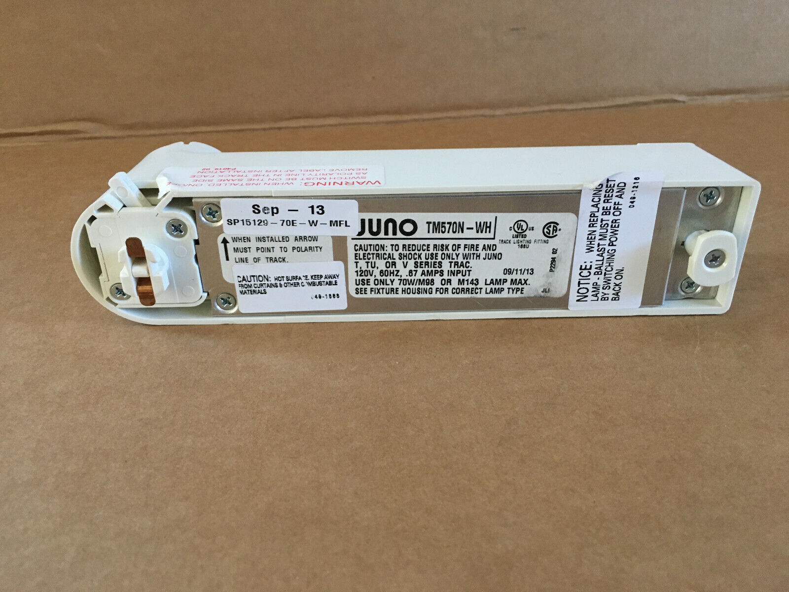 Juno Trac-Master TM570N-WH HID Ballast White Track Light 70 Watt TM570