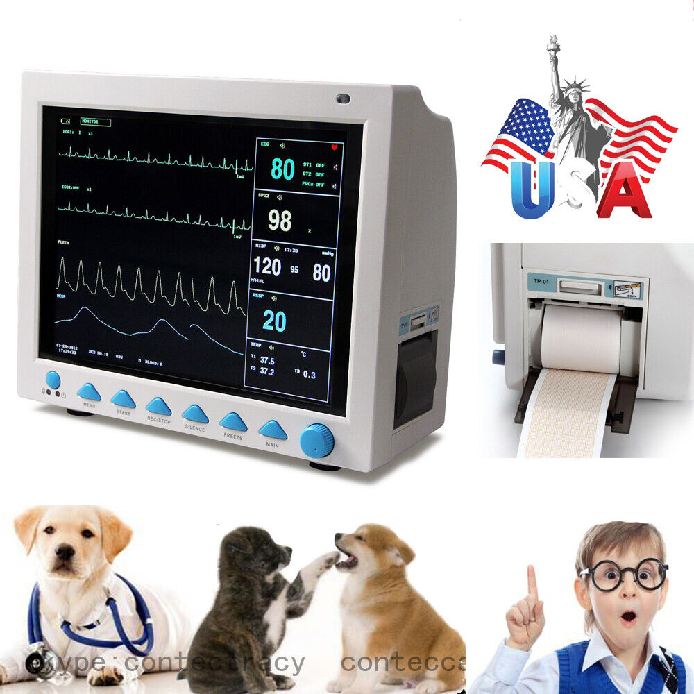 USA Fedex Vet ICU CCU Patient Monitor Veterinary 6-parameter VET,animal,printer