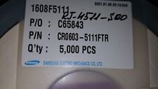 5000x Samsung CR0603-5111FTR ,RES SMT 0603 Think Film 5.11K ohms , 1% picture