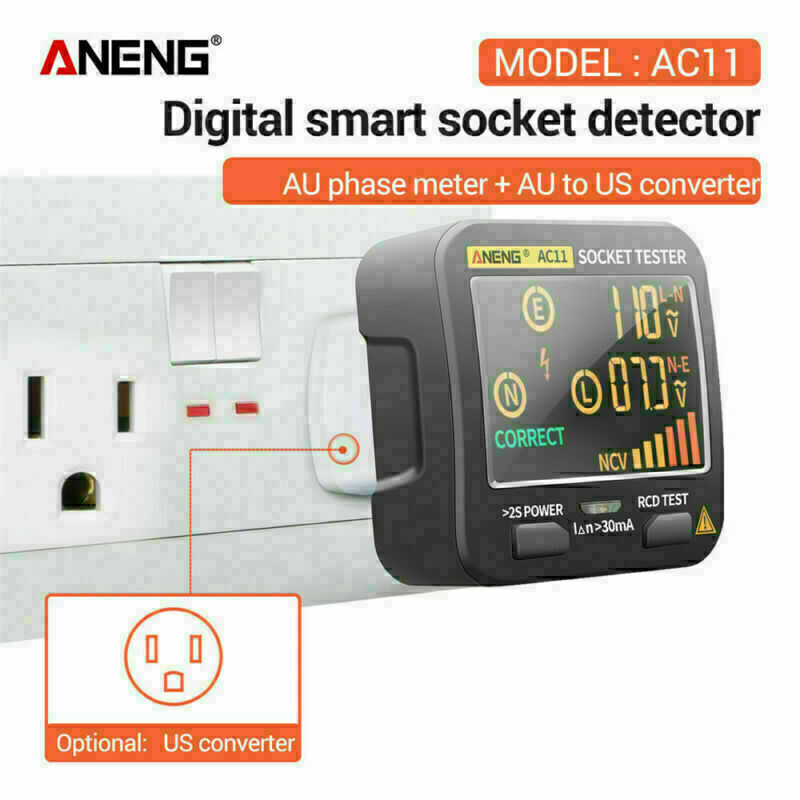 ANENG AC11 Digital Smart Socket Tester Voltage Detector US / UK / EU/ AU Plug