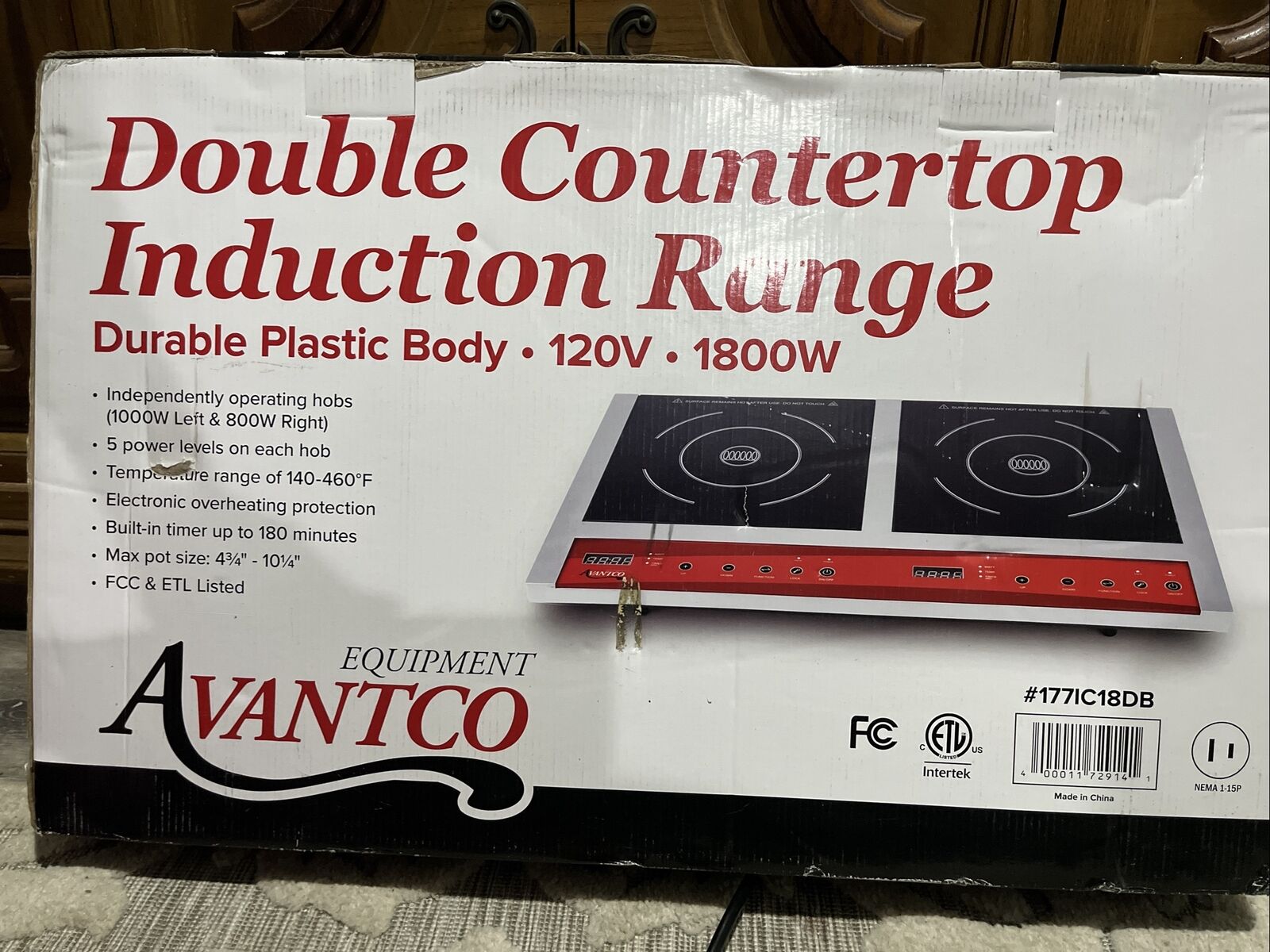 NIB Avantco Double Countertop Induction Range