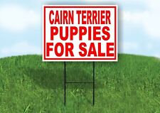 Cairn Terrier PUPPIES FOR SALE RED Yard Sign Road with Stand LAWN SIGN picture