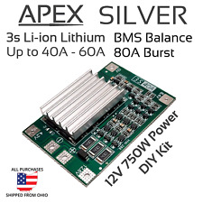 BMS 3S 40A 60A 12.6v Li-ion Lithium APEX SILVER Battery Balance Charger 12v LiPo picture